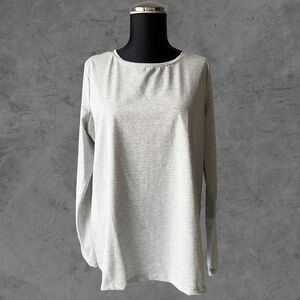 Talbots Sparkly Silver Scoop Neck Long Sleeve Stretch Knit Shirt - Womens Plus X